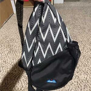 KAVU Black & White Rope Sling Bag